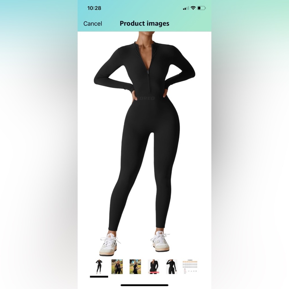 Black full length, long sleeve athletic body suit- size medium